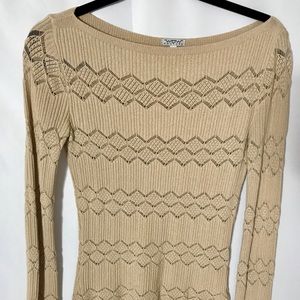 WOW tan fitted Couture sweater